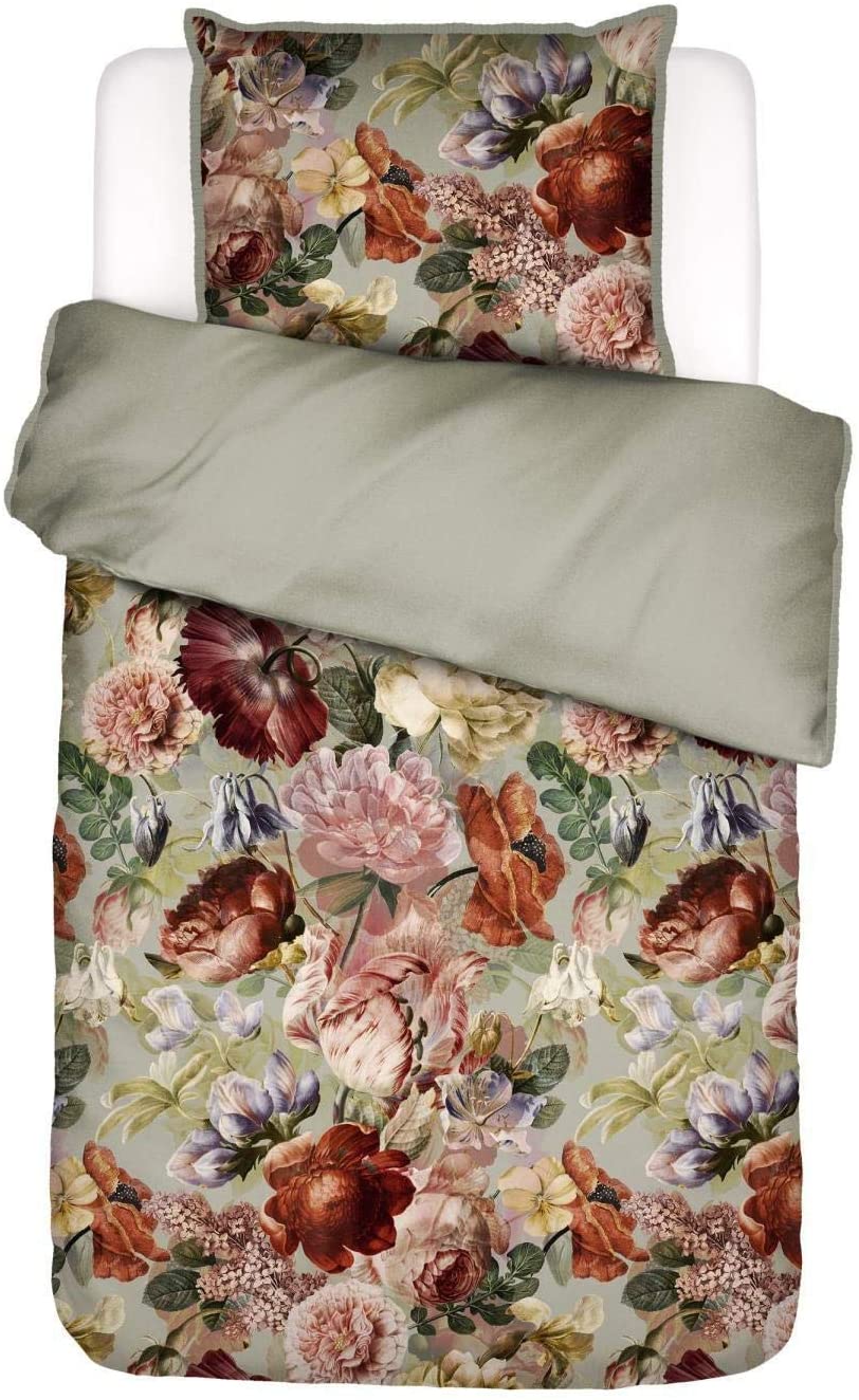 Essenza Mako Satin Bettwäsche Blumen Claire Agate Gray – Bettengalerie Schwab