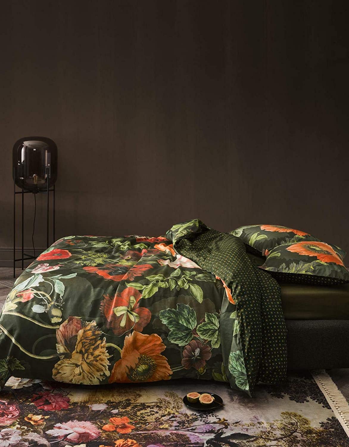 Essenza Flanell Bettwäsche Esmee Blumen Dark green – Bettengalerie Schwab